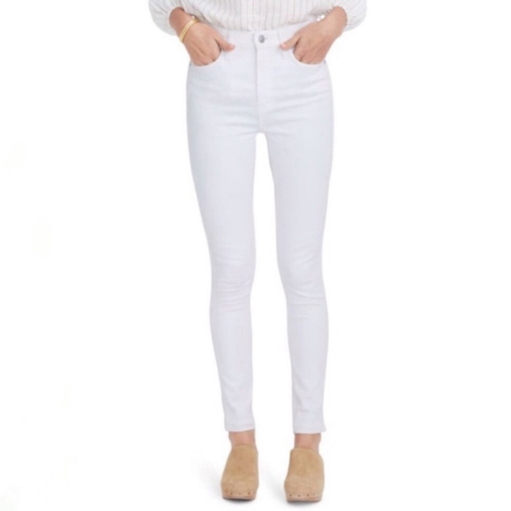 madewell | 10 " high rise white skinny jeans